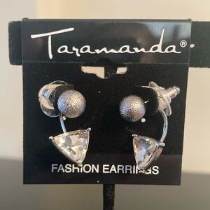 Taramanda Silver and Clear Fashion Earrings
